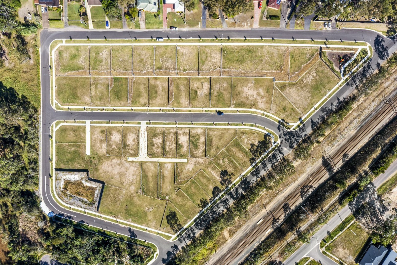 Aerial view of Warnervale Garden land estate, Central Coast NSW